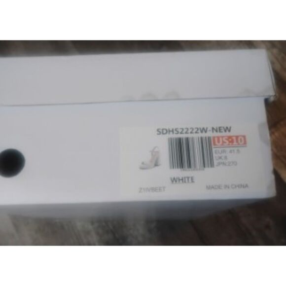 Dream Paris Women's Size 10 Faux White Leather Platform Heels - NWT - Picture 9 of 11